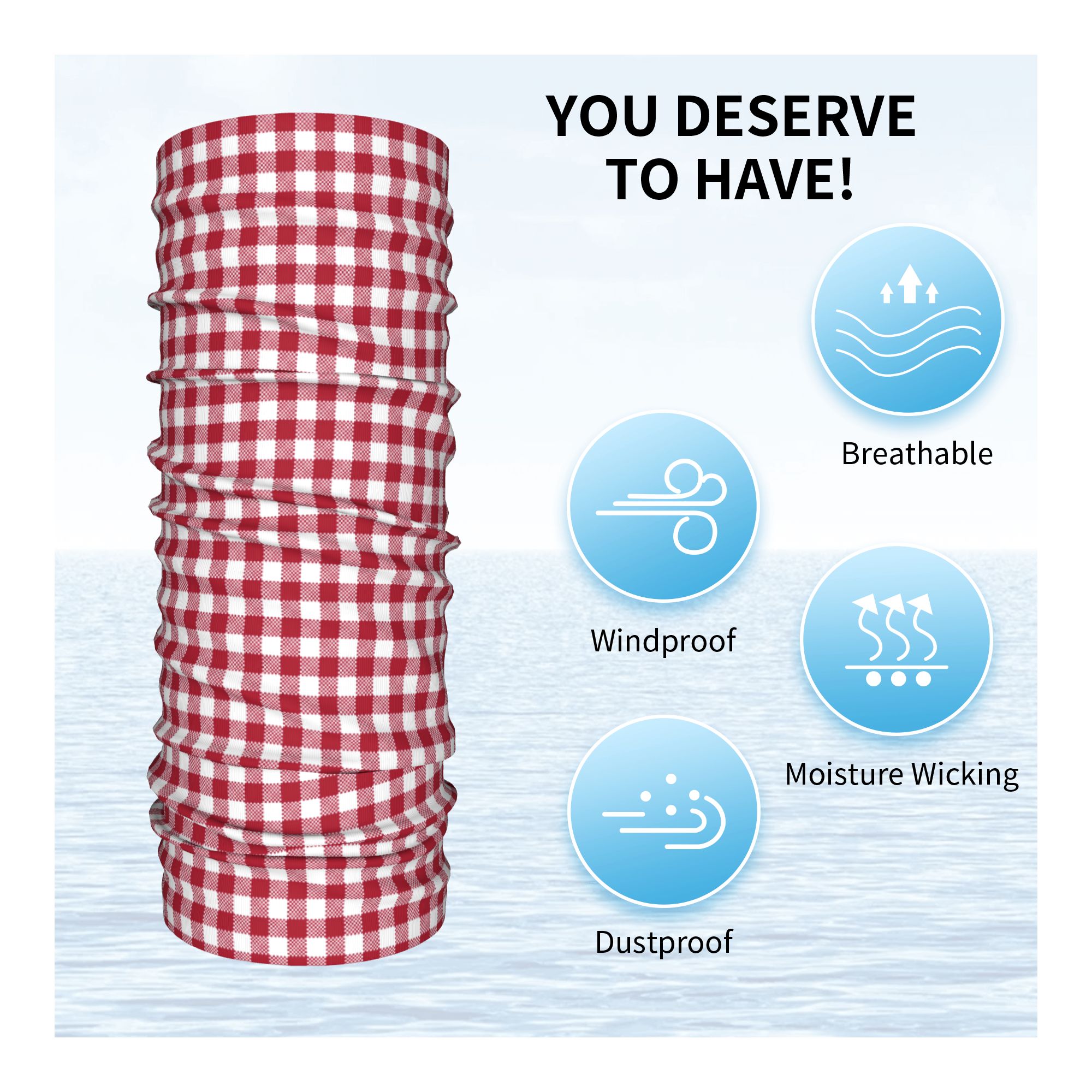 Custom Red And White Gingham B - Bandana Blank White recension och pris