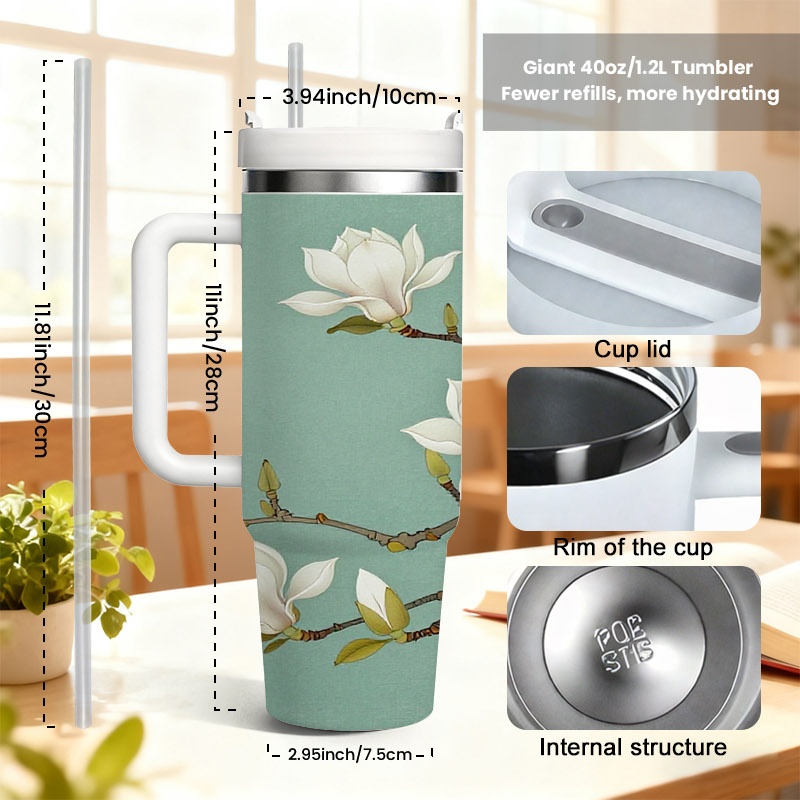 1pc 40 Oz Stainless Steel Insu - Sublimation Mug White recension och pris